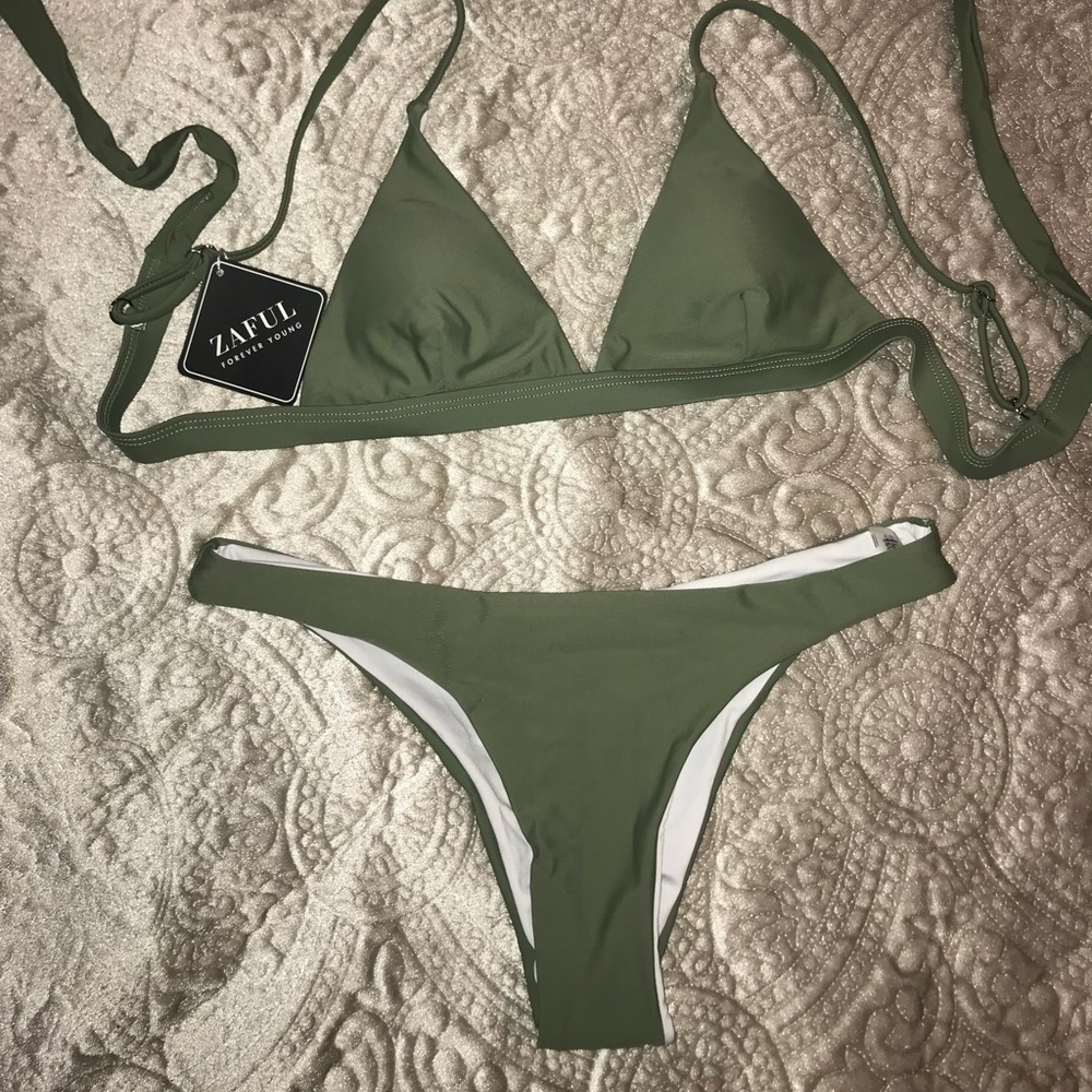 NWT Size Small Army Green Zaful Bikini